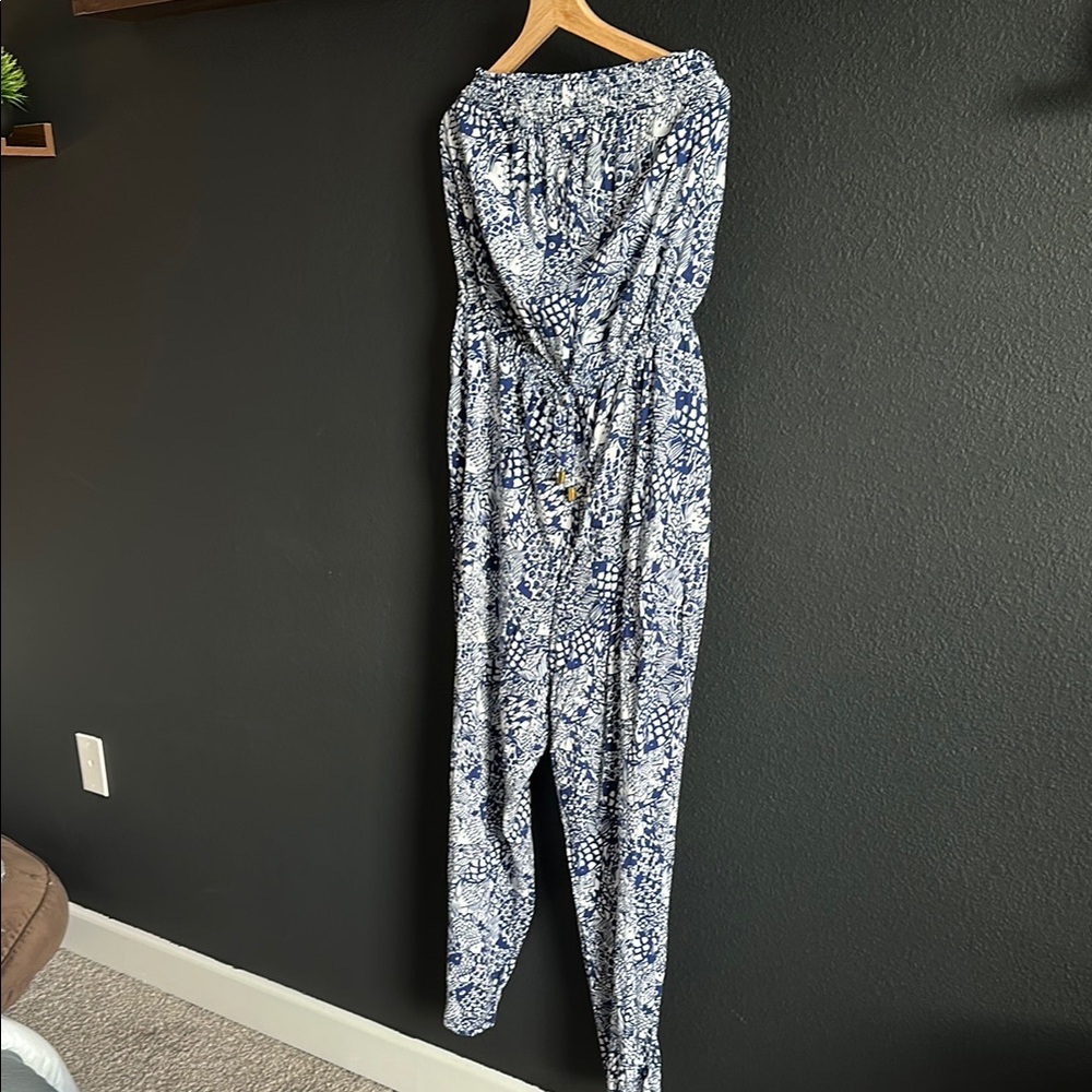 Lilly Pulitzer by Target Blue and White Patterned Jumpsuit